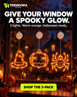 Halloween Hanging Window Lights – 3-Pack, Warm Orange