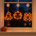 Halloween Hanging Window Lights – 3-Pack, Warm Orange