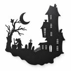 Haunted House & Witch Metal Wall Art