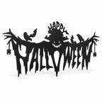 Gothic Happy Halloween Metal Wall Sign