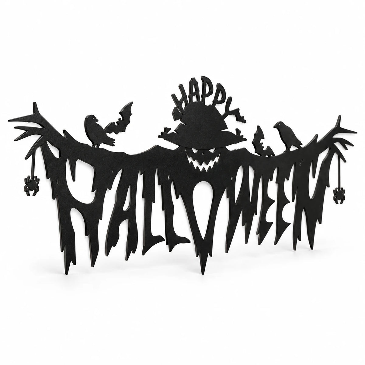 Gothic Happy Halloween Metal Wall Sign