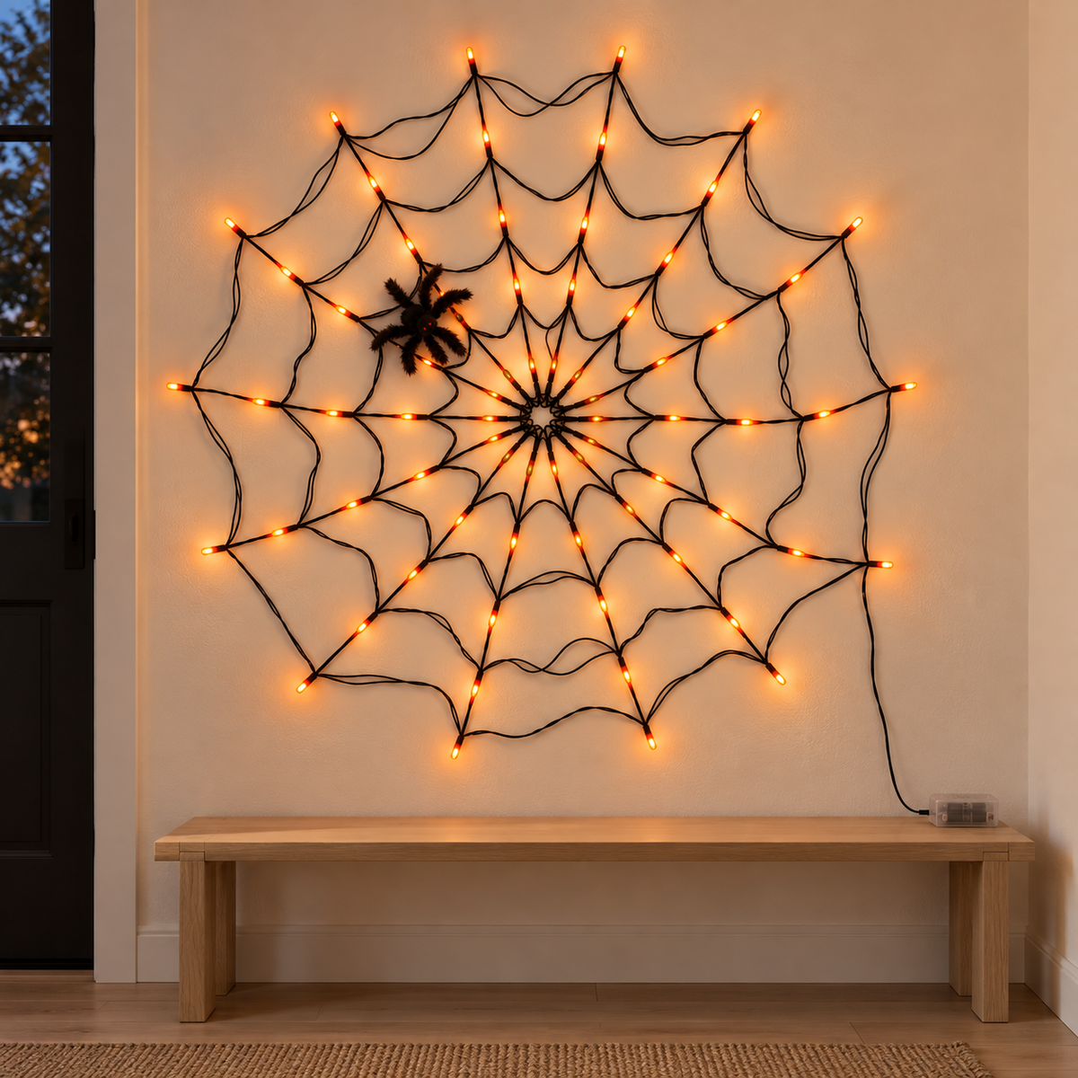 Halloween LED Spider Web Light