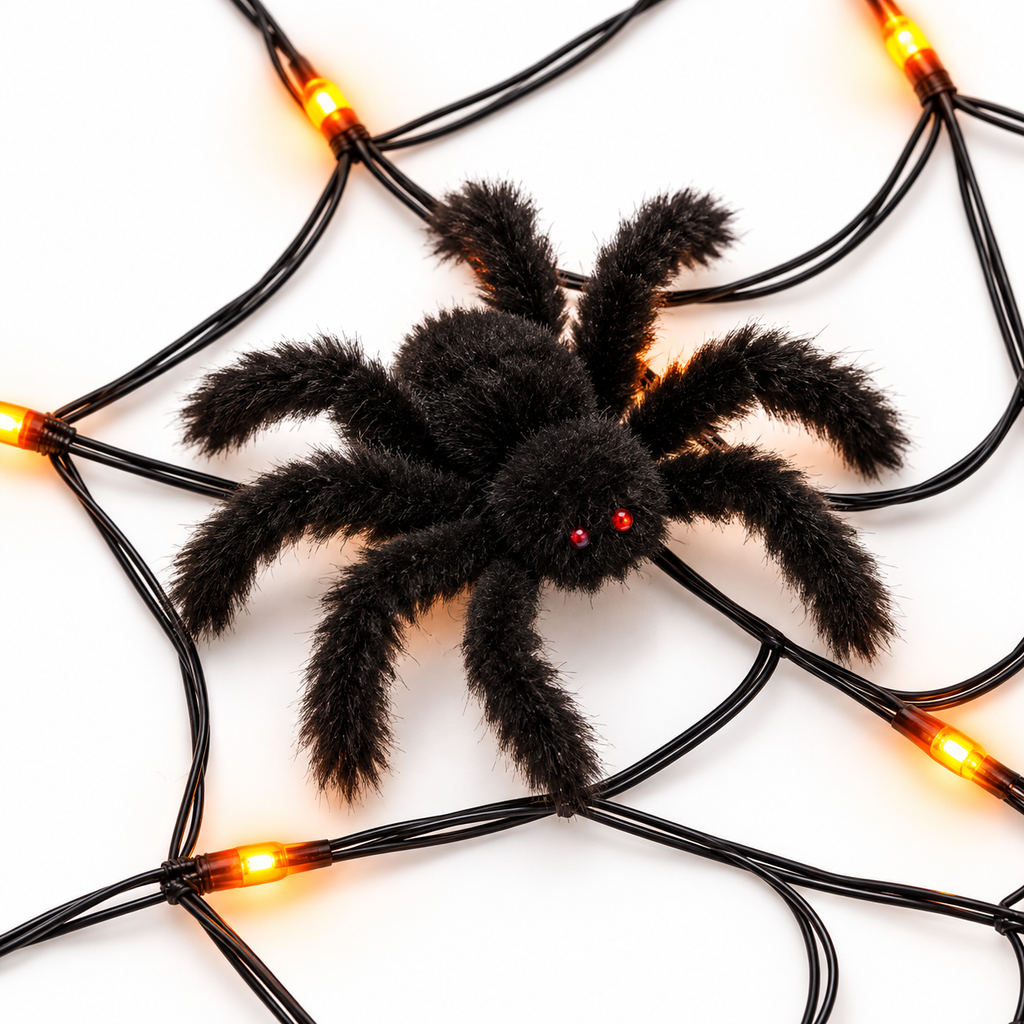 Halloween LED Spider Web Light